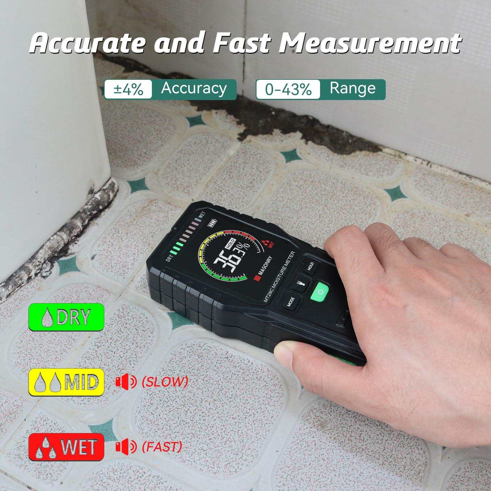 Pinless Moisture Meters Non-Invasive Digital Wood Moisture Tester Water Leak