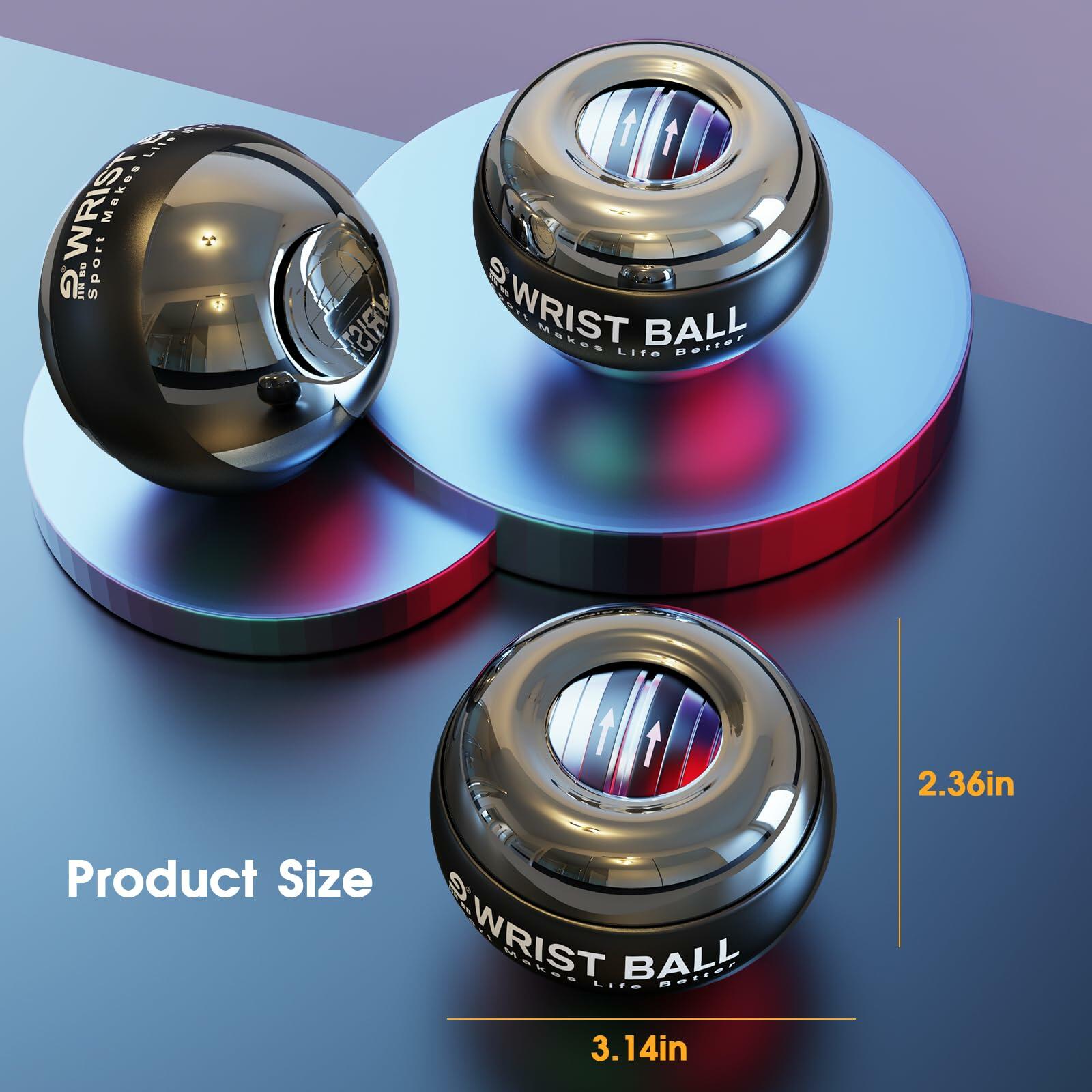 JIN BD Wrist Trainer Ball Auto-Start Gyroscopic Forearm Exerciser Gyro Ball for