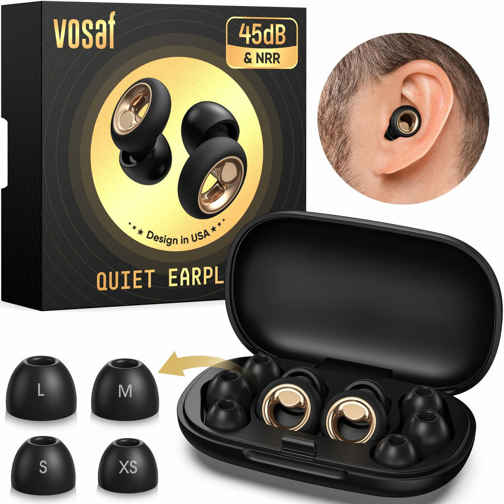 Vosaf Ear Plugs for Sleeping, 45dB Silicone Ear Plugs for Noise Reduction,