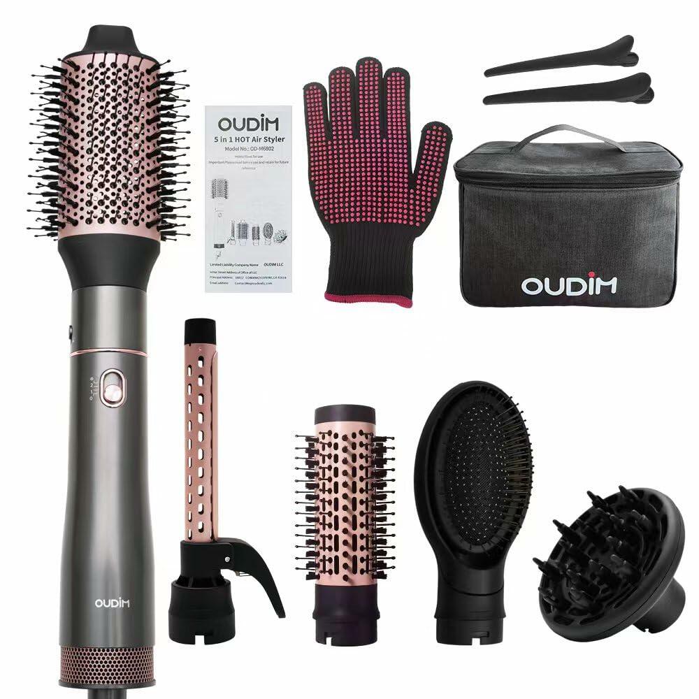 5 in 1 Negative Ion Hair Dryer Brush Blow Dryer Brush Set, Hot Air Styler with