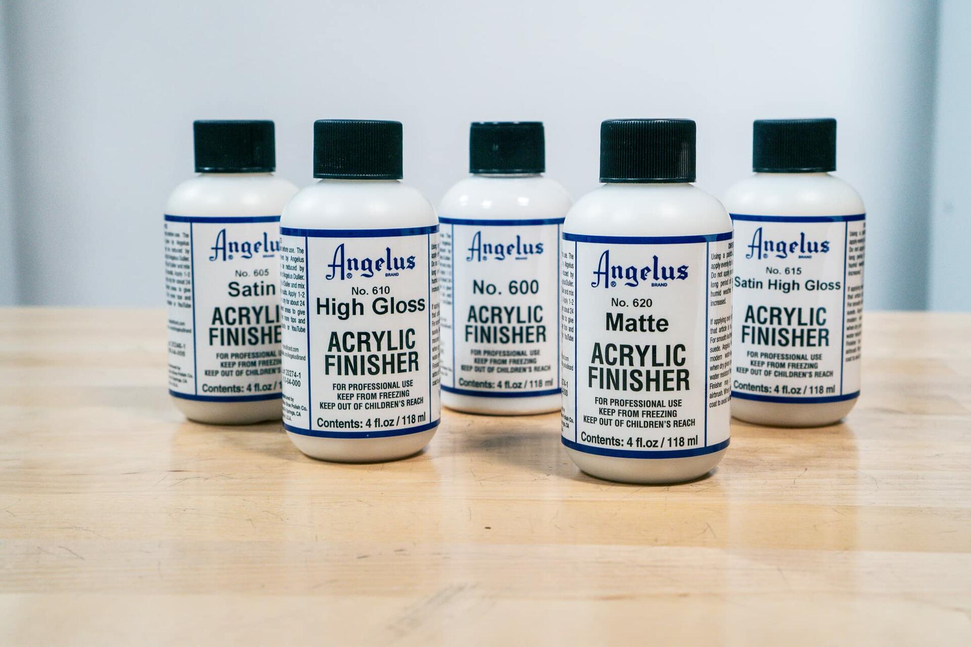 Angelus Satin High Gloss Acrylic Finisher – Flexible Clear Coat for Leather