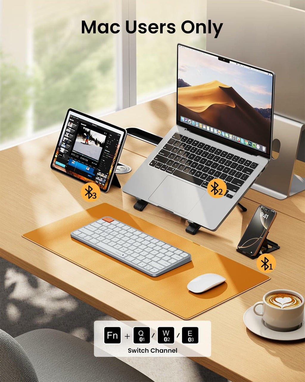 ProtoArc Bluetooth Keyboard for iPad, K90-A Backlit Compact Wireless Keyboard