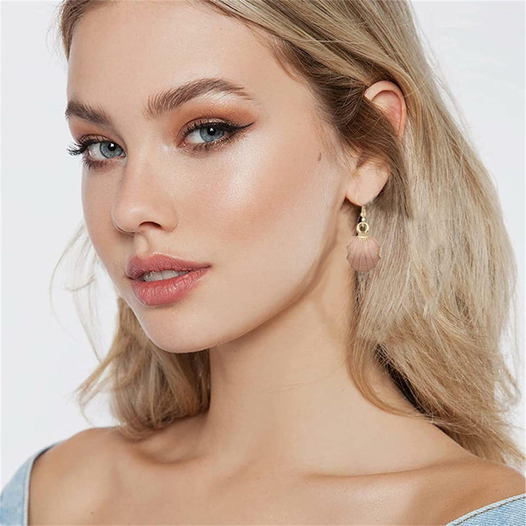 LPYO 4pair Beach Summer Sea Shell Earrings Set For Women Trendy Charm Sea Shell