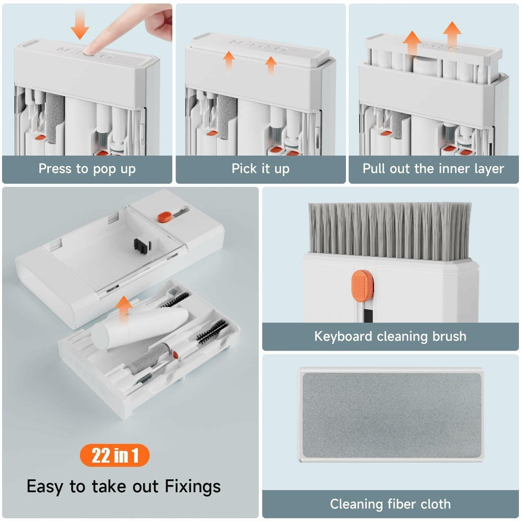 Laptop Cleaning Kit Keyboard Cleaner Brush, 22-in-1 Multi-Function Laptop