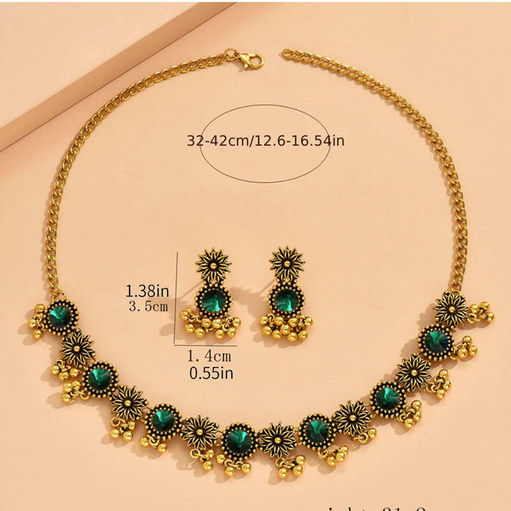 Frodete Indian Jewelry Sets for Women Traditional Bohemian Wedding Jewelry Set