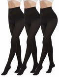 DDOBB 3 Pairs 80D Tights for Women Opaque Black High Waisted Stockings Womens