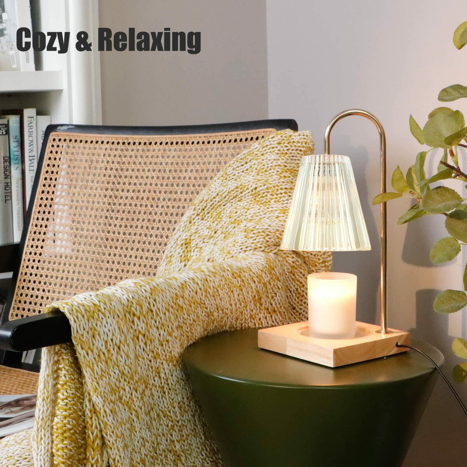 luzdiosa Candle Warmer Lamp with Timer, Vintage Electric Candle Lamp Warmer,