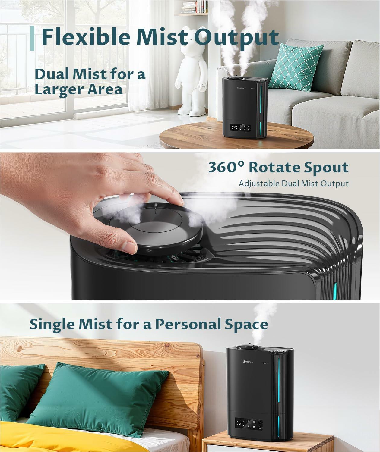BREEZOME 6L Humidifiers for Bedroom Large Room & Essential Oil Diffuser,