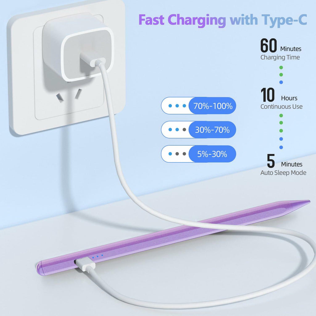 MMK Stylus Pen for iPad 6th-10th, A16, Energy-Saving Fast Charging Apple Pencil