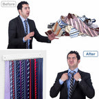 Tie Rack Wall Mounted, Belt Rack Tie Organizer for Men with 20 Storage Hooks,