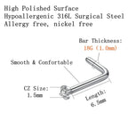 BLESSMYLOVE 316L Surgical Steel 22g/20g/18g Nose Rings Studs L-Shape Nose