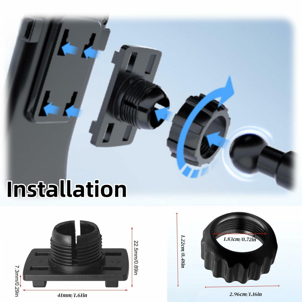 Epronic CD Slot Mount for Carplay Screen 17mm Ball Adapter with 4-Button Lock