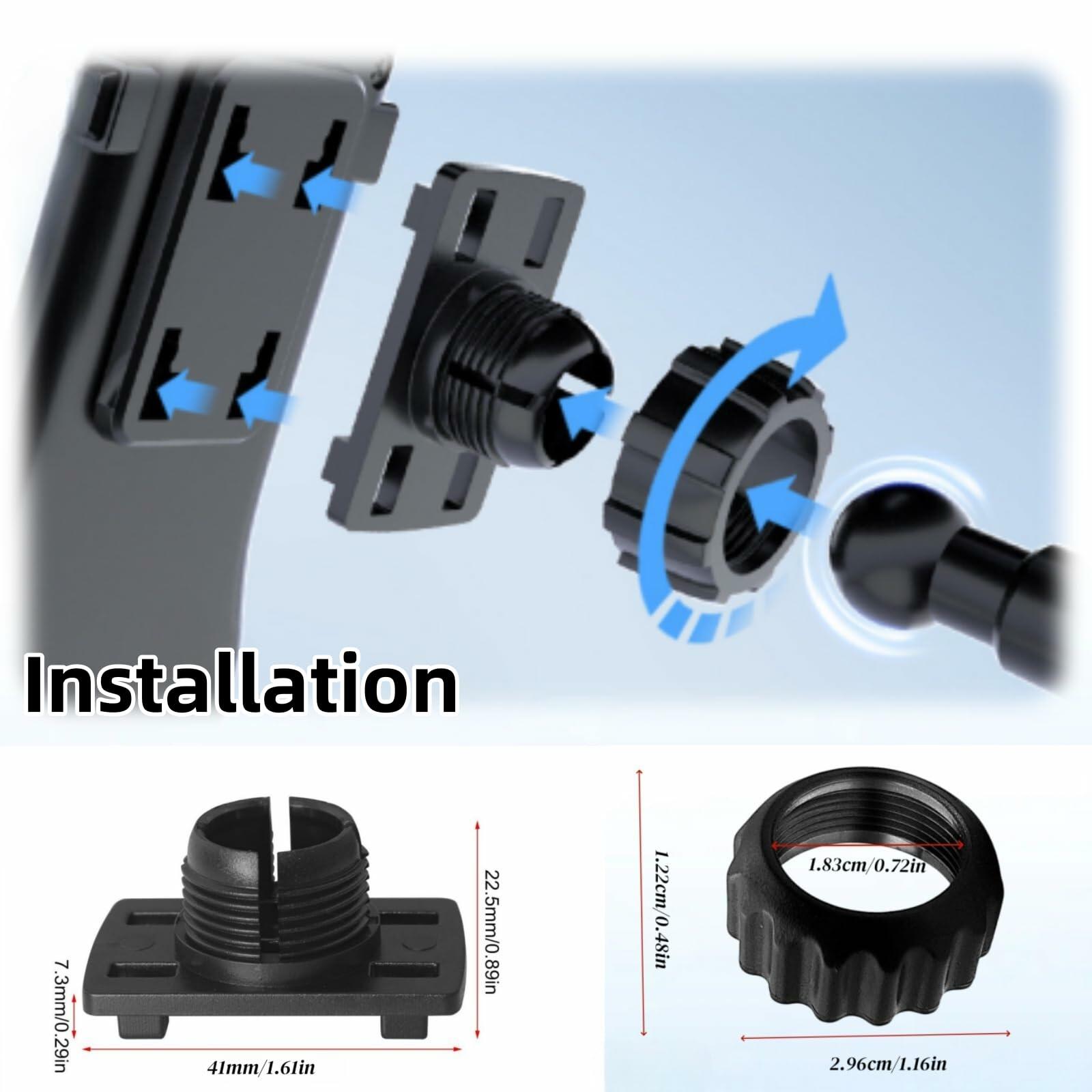 Epronic CD Slot Mount for Carplay Screen 17mm Ball Adapter with 4-Button Lock