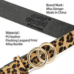 Miss Danger Leopard Belt Alloy Buckle for women Leather Belt with Pants Jeans