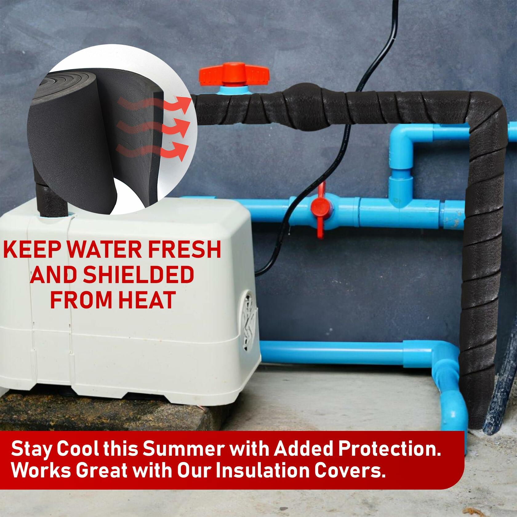Redford Supply Co. 3 inch x 14 ft, Pipe Insulation, Outdoor Pipe Insulation Wrap