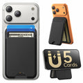 Fanseesy for MagSafe Wallet with Stand, 5 Card Holder, Slim Leather Magnetic