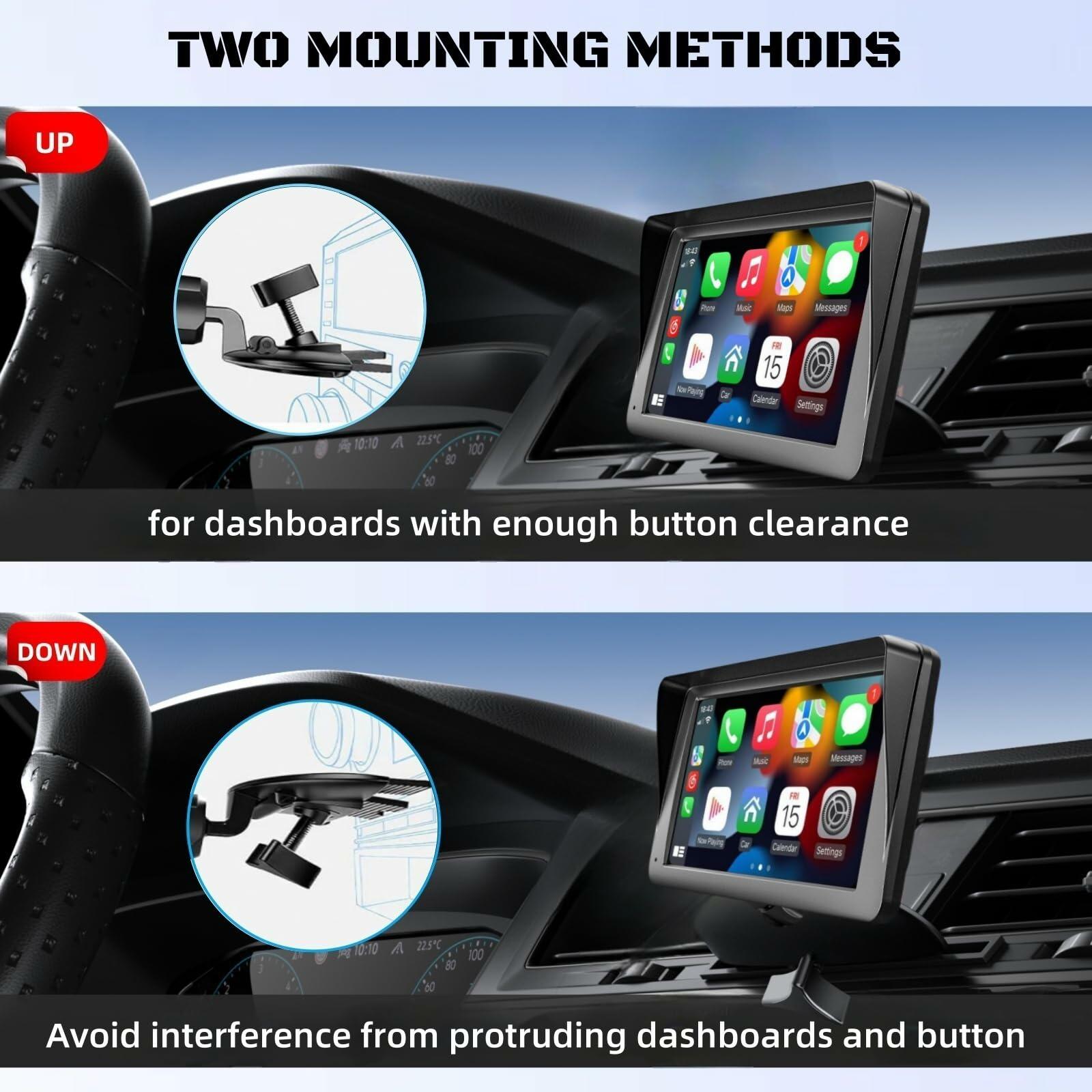 Epronic CD Slot Mount for Carplay Screen 17mm Ball Adapter with 4-Button Lock