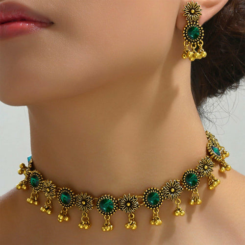 Frodete Indian Jewelry Sets for Women Traditional Bohemian Wedding Jewelry Set