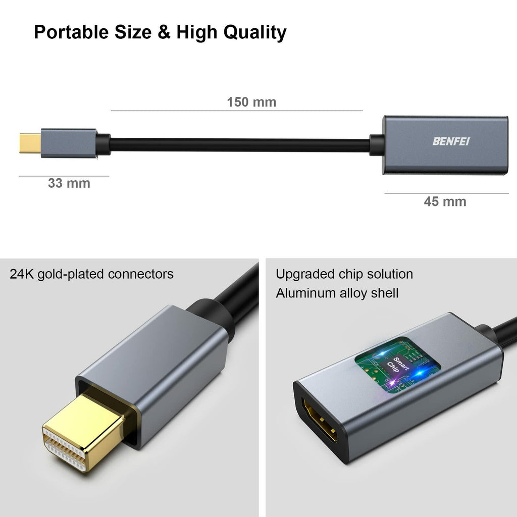 BENFEI Mini DisplayPort to HDMI Adapter 4K, Thunderbolt 2 to HDMI Adapter