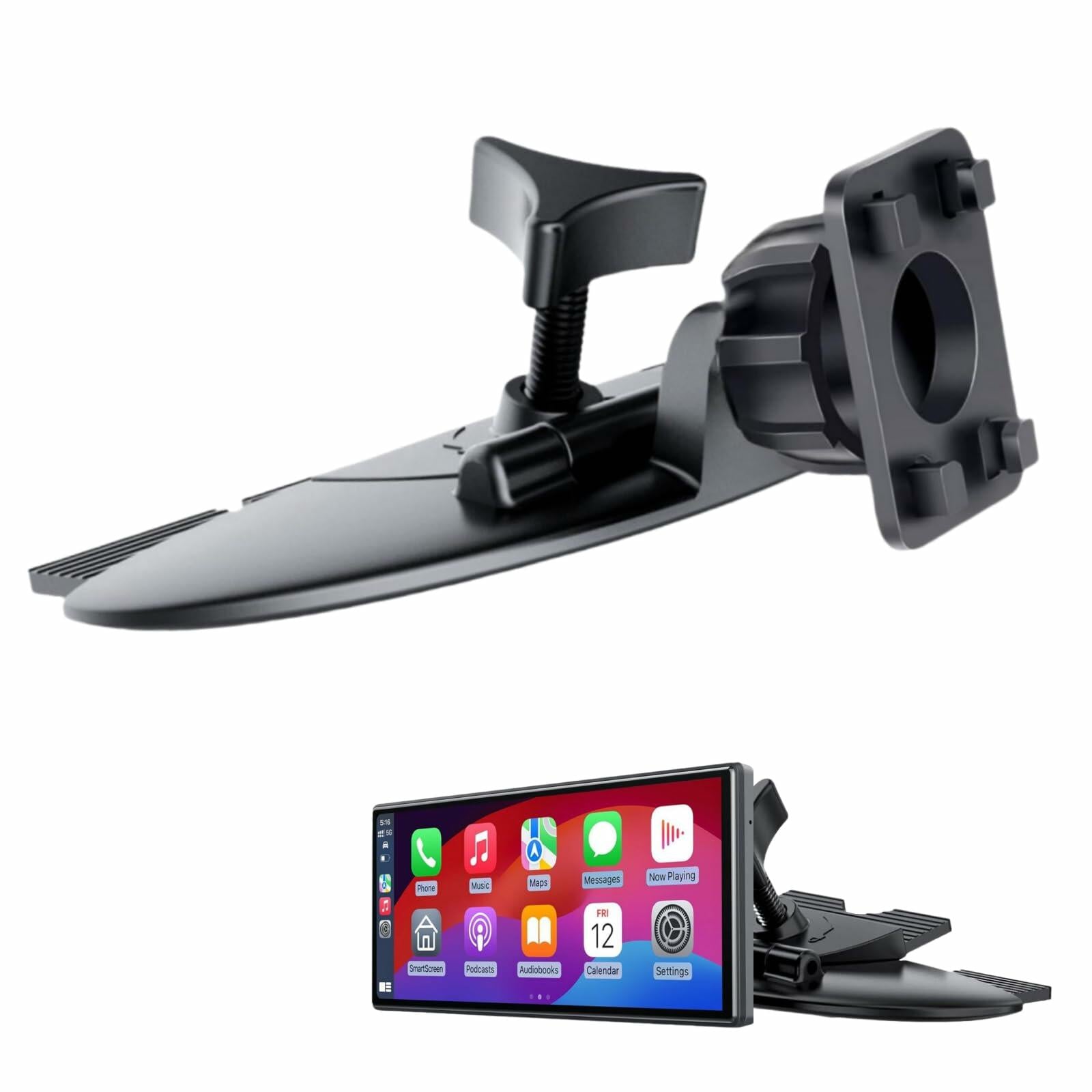 Epronic CD Slot Mount for Carplay Screen 17mm Ball Adapter with 4-Button Lock