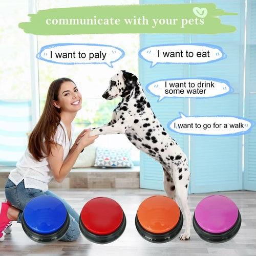 Open Box - Gelabur Set of 4 Dog Buttons for Communication, Voice Recordable