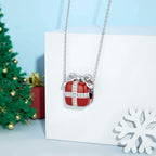 SEVENWELL Red Enamel Box Charms for Bracelet, 925 Sterling Silver Sparkly CZ