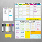 3 Pack Dry Erase Calendar for Fridge, 16.5 x 12 Monthly & Weekly & Daily Chore