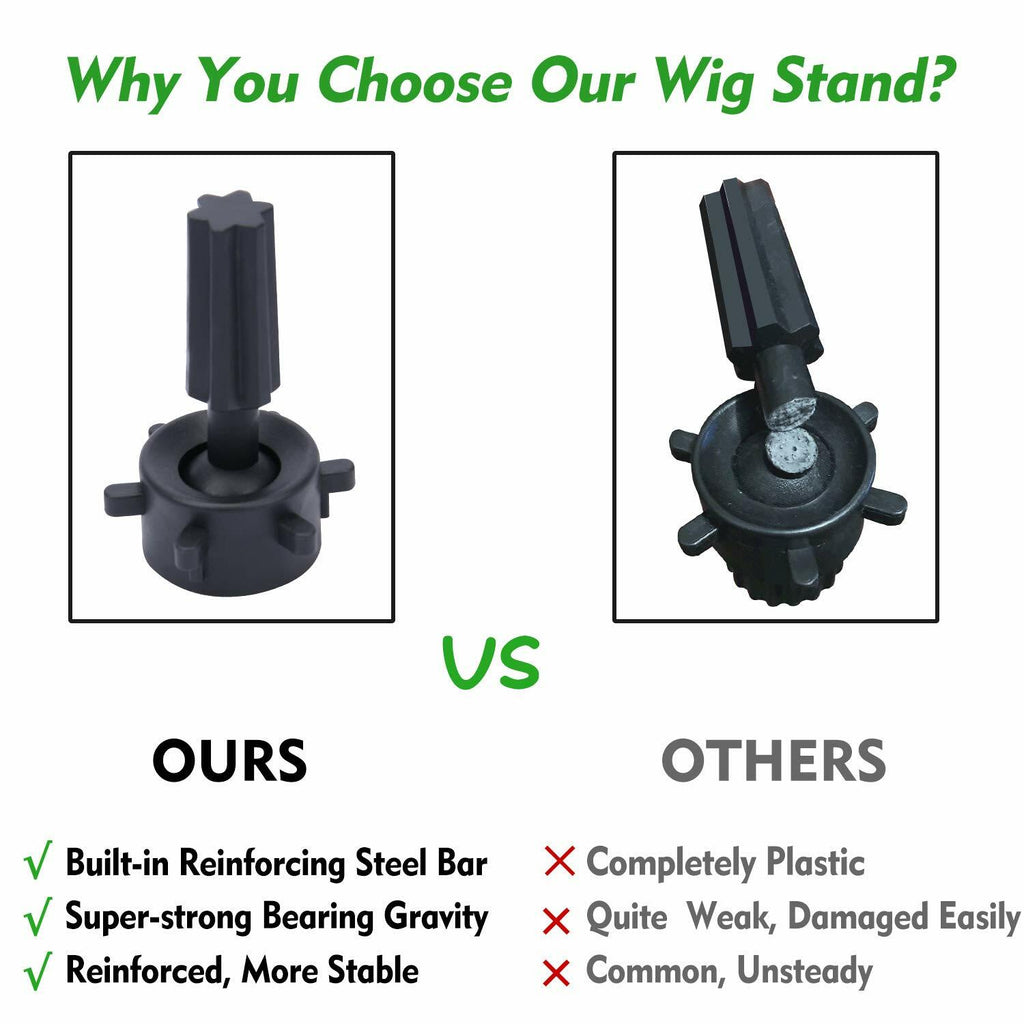Klvied Reinforced Wig Stand Tripod Mannequin Head Stand, Adjustable Holder for