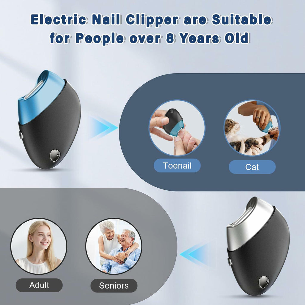 Electric Nail Clipper, Upgraded Toe Nail Clippers with Replacement Blade Heads,