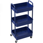 Sywhitta 3-Tier Plastic Rolling Utility Cart with Handle, Multi-Functional