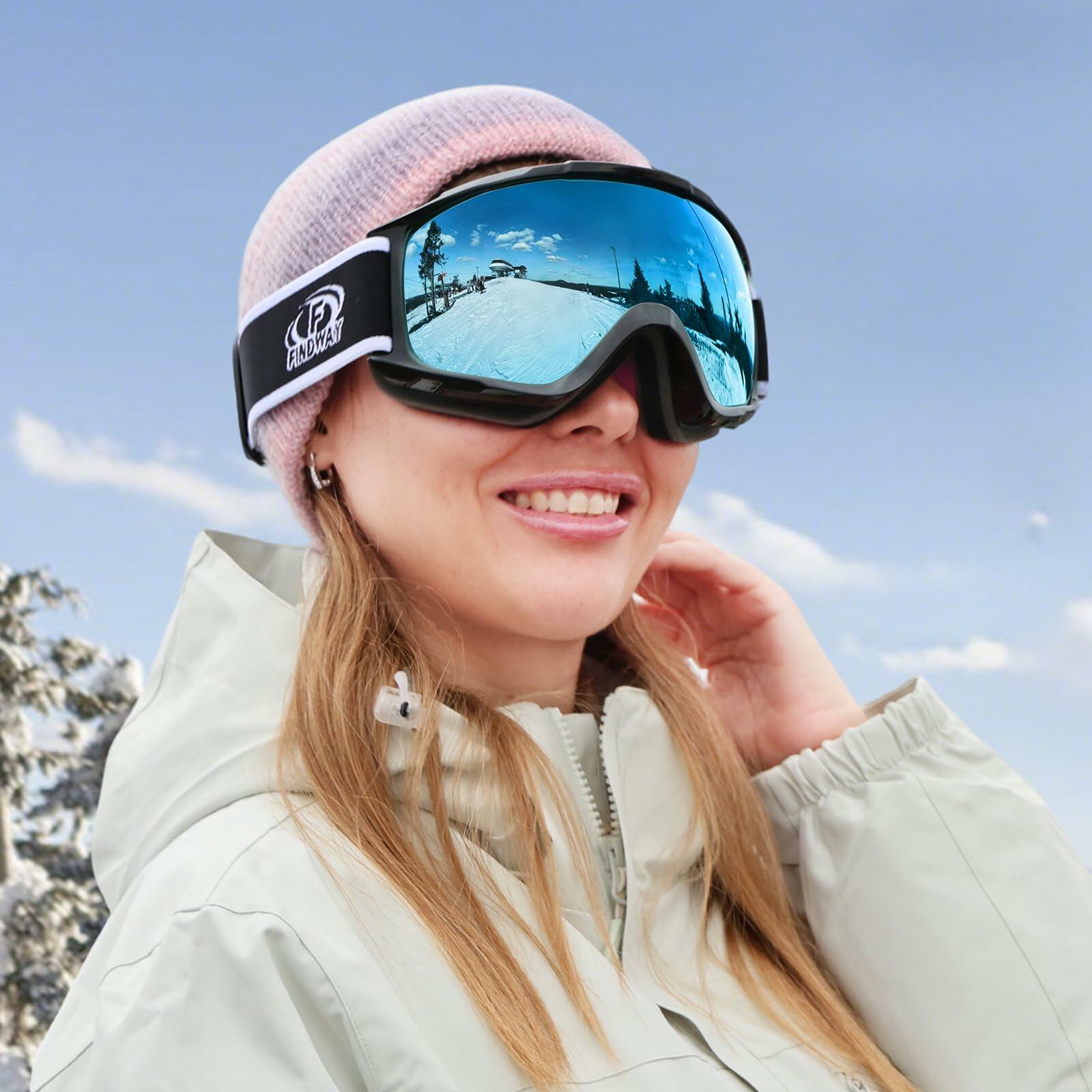 findway Ski Goggles OTG - Over Glasses Snow/Snowboard Goggles for Men, Women &