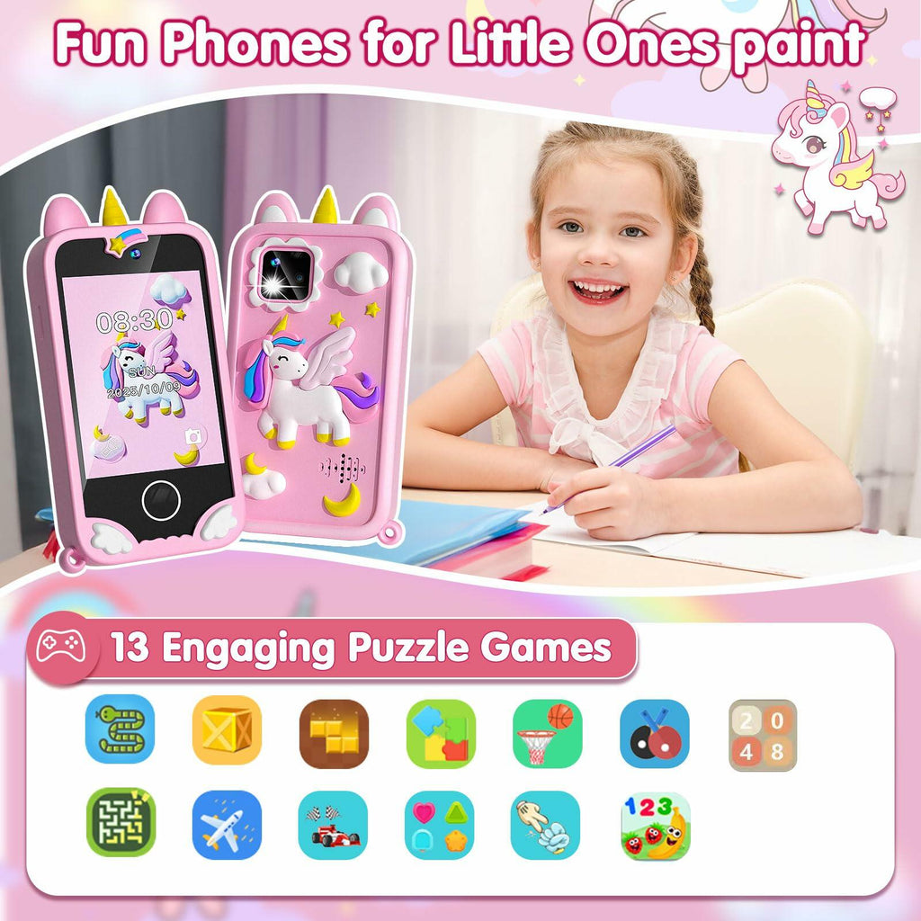 Kids Phone - Toddler Girl Toys for Age 3-10, Christmas Birthday Gifts for Girls,