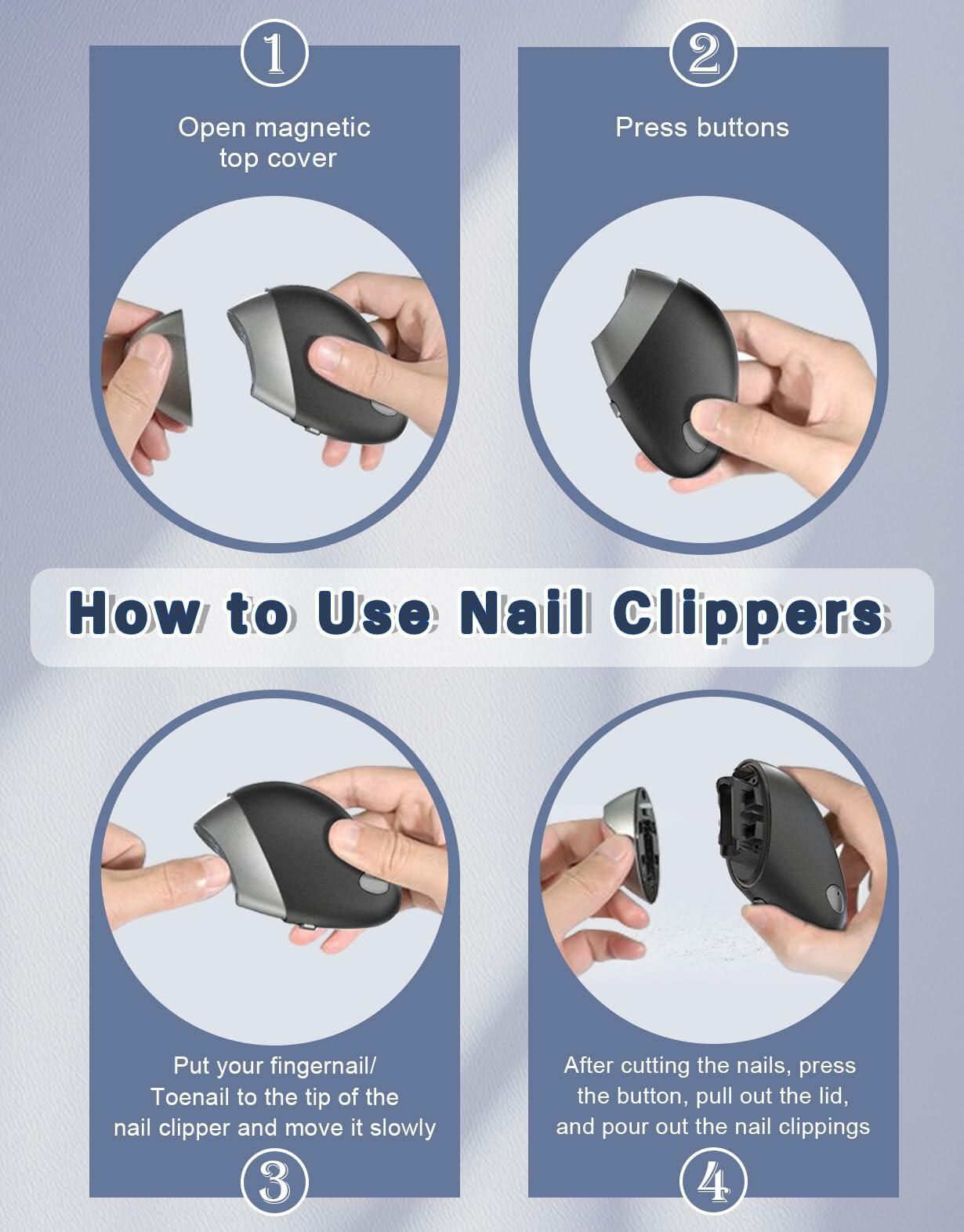 Electric Nail Clipper, Upgraded Toe Nail Clippers with Replacement Blade Heads,