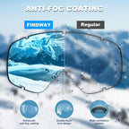 findway Ski Goggles OTG - Over Glasses Snow/Snowboard Goggles for Men, Women &