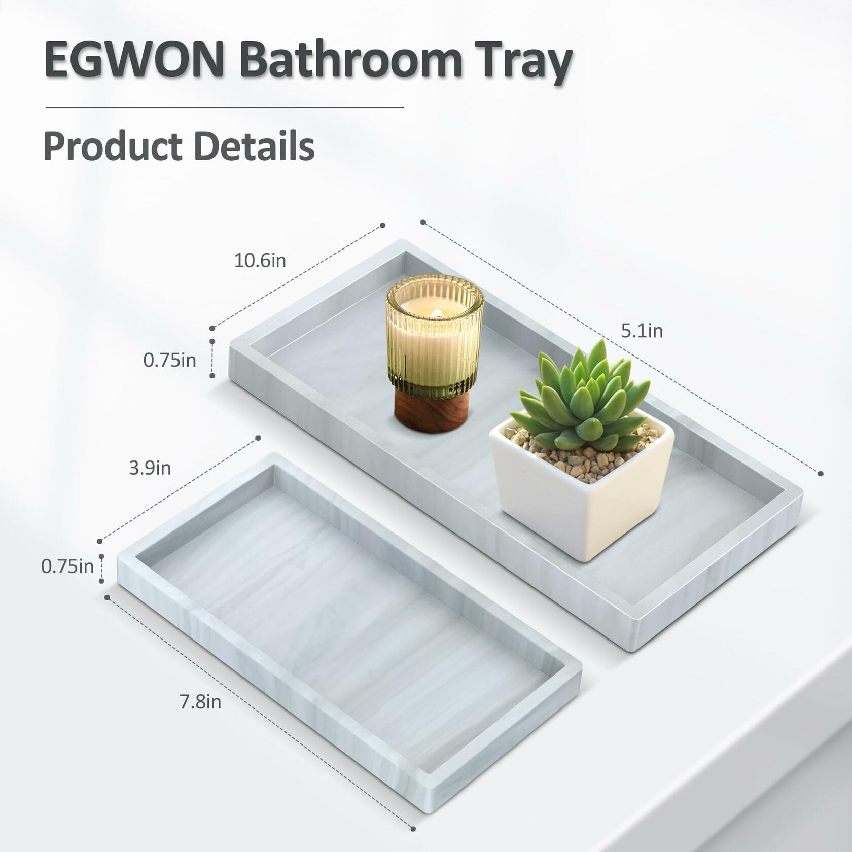 Bathroom Vanity Tray,Thick Original Silicone Soap Dispenser Tray,EGWON