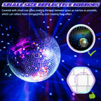 Meagoo Disco Ball with Motor and Light, 8" Hanging Mirror Ball and 6RPM