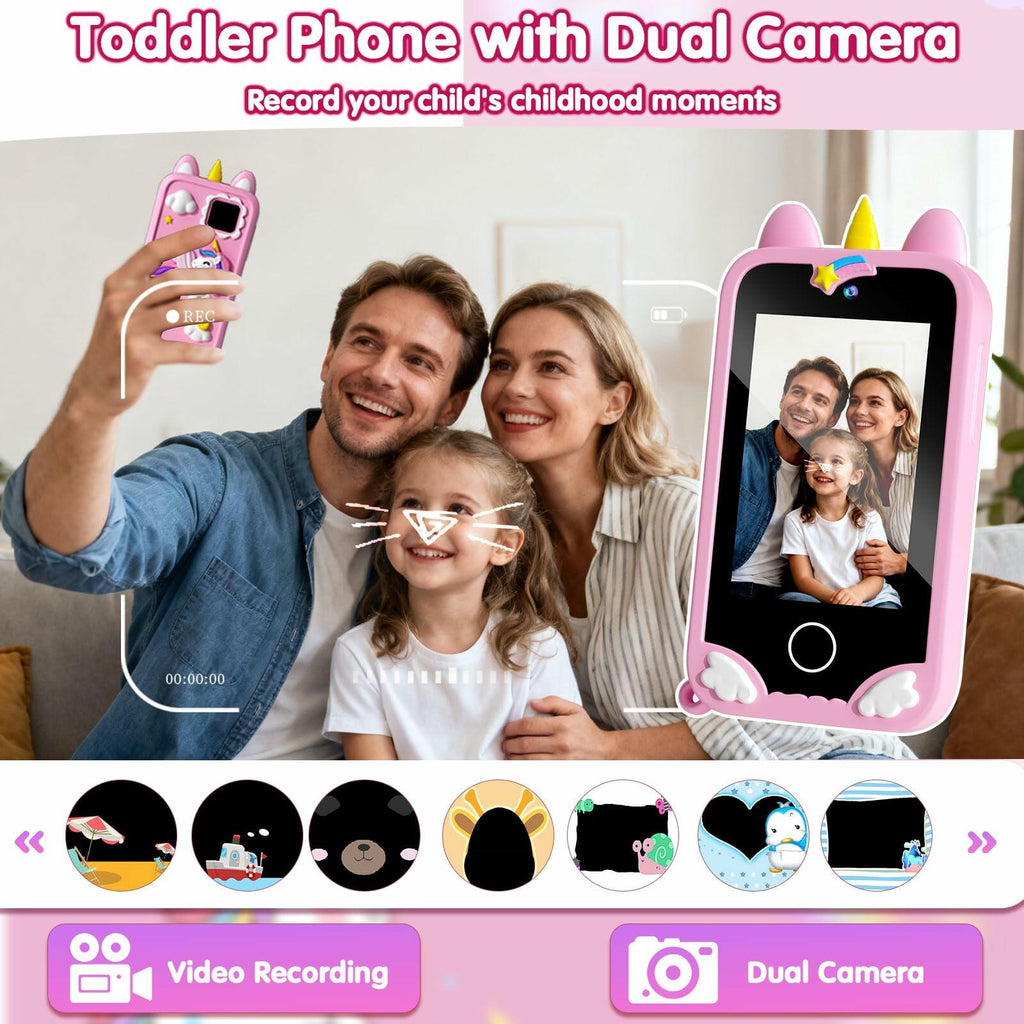 Kids Phone - Toddler Girl Toys for Age 3-10, Christmas Birthday Gifts for Girls,