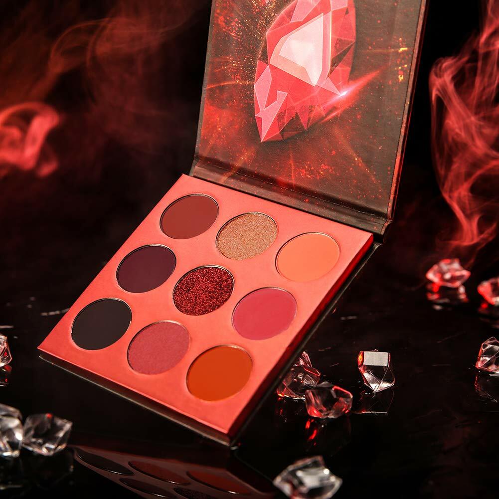 docolor Eyeshadow Palette 9Colors Red Eyeshadow Gemstone Shadow Palettes Highly