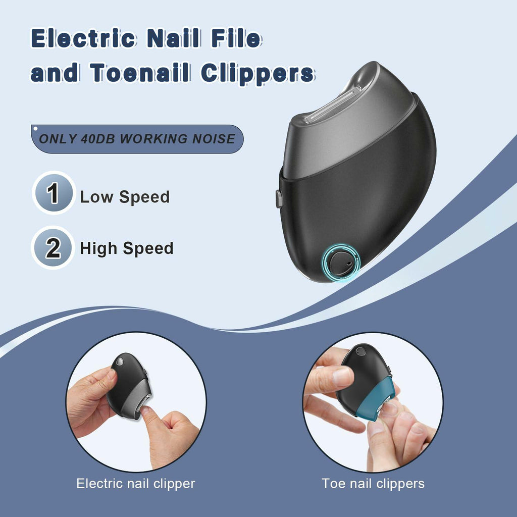 Electric Nail Clipper, Upgraded Toe Nail Clippers with Replacement Blade Heads,