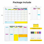 3 Pack Dry Erase Calendar for Fridge, 16.5 x 12 Monthly & Weekly & Daily Chore