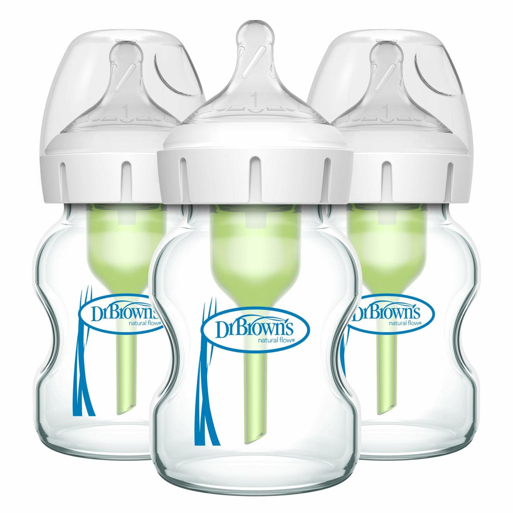 Dr. Brown's Natural Flow Anti-Colic Options+ Wide-Neck Glass Baby Bottles 5