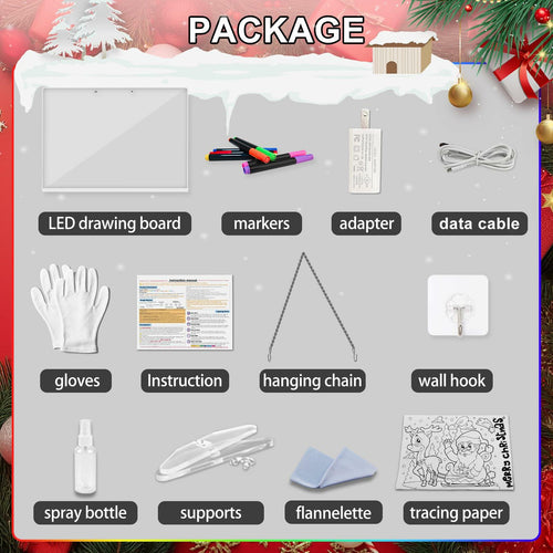 Lumiboard Led Drawing Board with 8 Colors, 13"x10" Acrylic Dry Erase Board with
