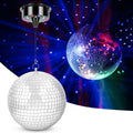 Meagoo Disco Ball with Motor and Light, 8" Hanging Mirror Ball and 6RPM