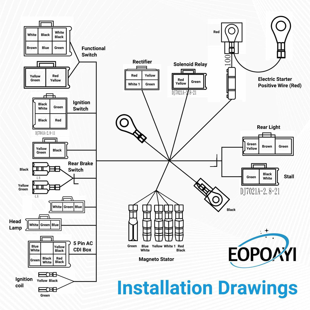 OPEN BOX - EOPOAYI Electric Wiring Harness Kit Compatible with Taotao Coolster