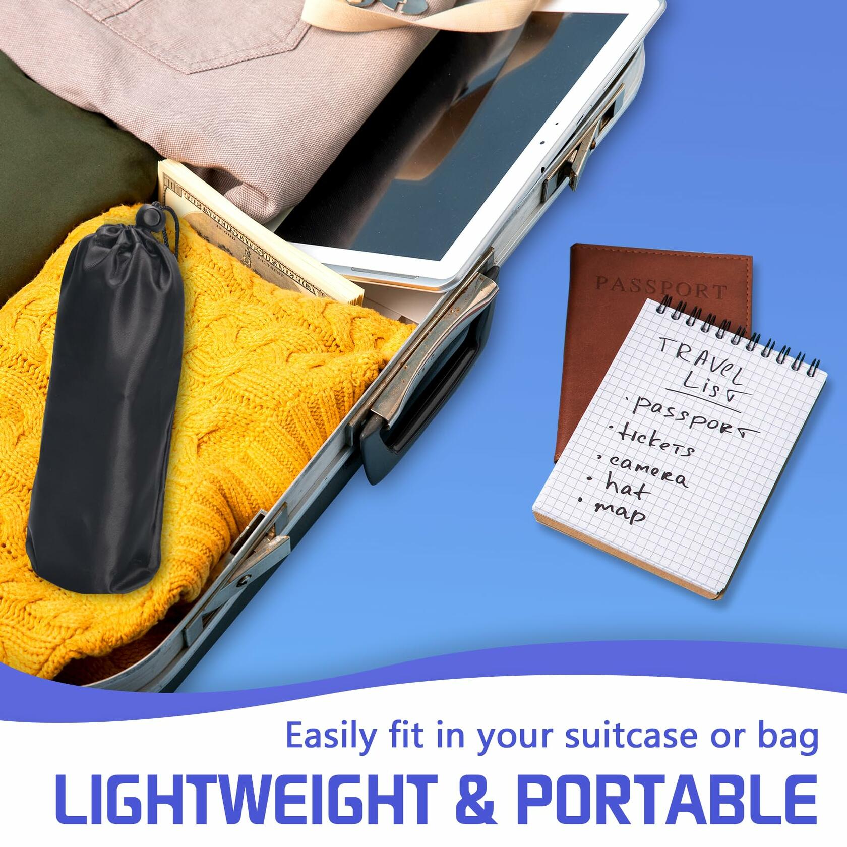2-Pack Airplane Foot Hammock for Plane Travel - Travel Essentials Length