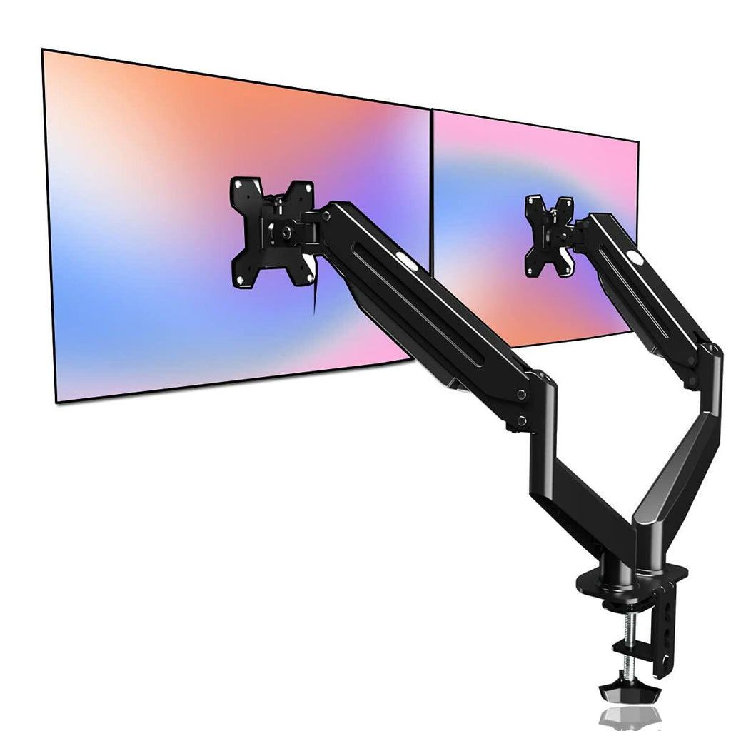 Suptek Dual Monitor Mount Stand-Height Adjustable Gas Spring Monitor Arm Desk