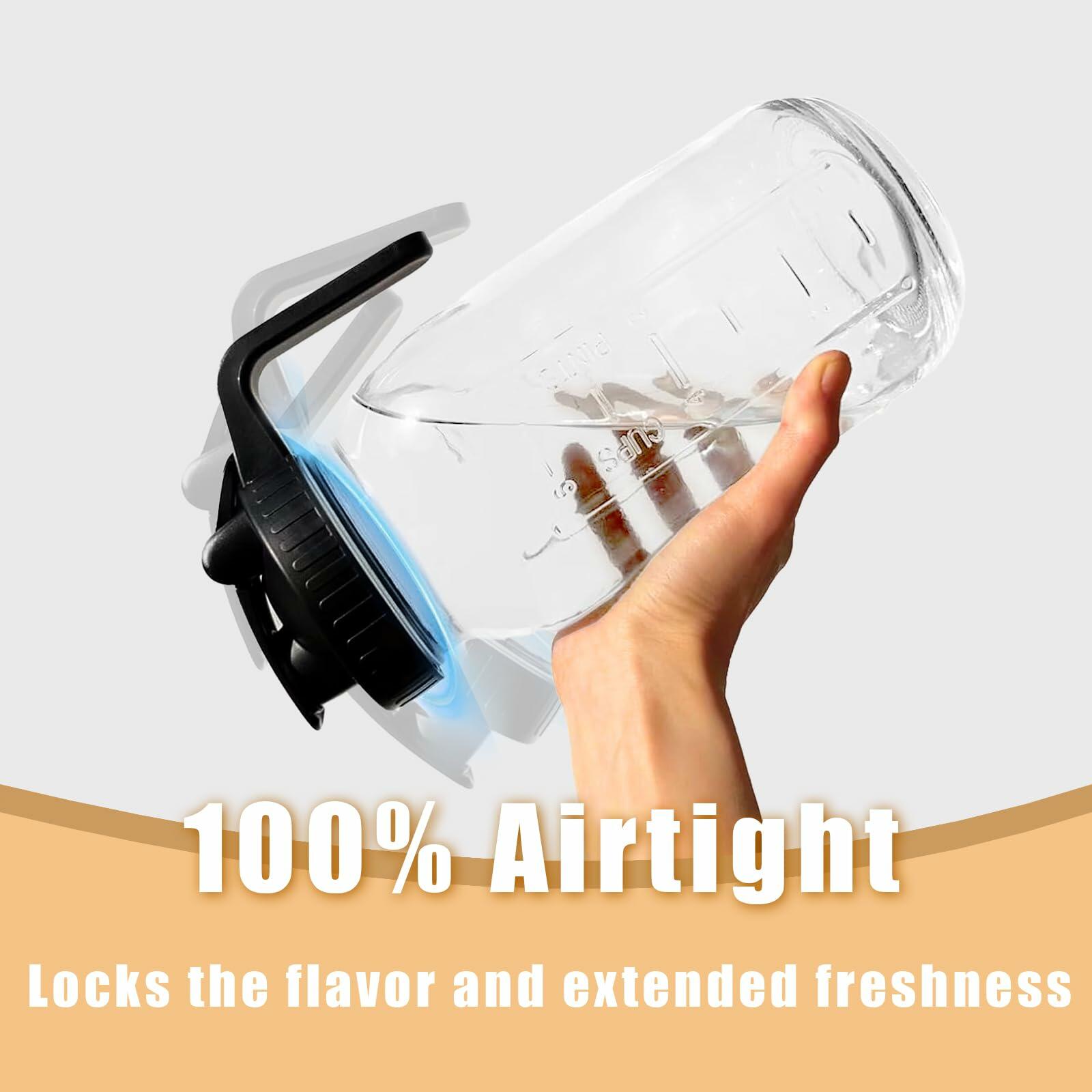 Pack of 2 Mason Jar Pour Spout Lid for Wide Mouth Mason Jars, Mason Jar Pitcher