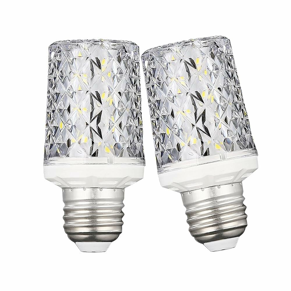 2 PACK E26 LED Bulbs,Modern Craft Crystal lamp,6000K Daylight White 18W LED