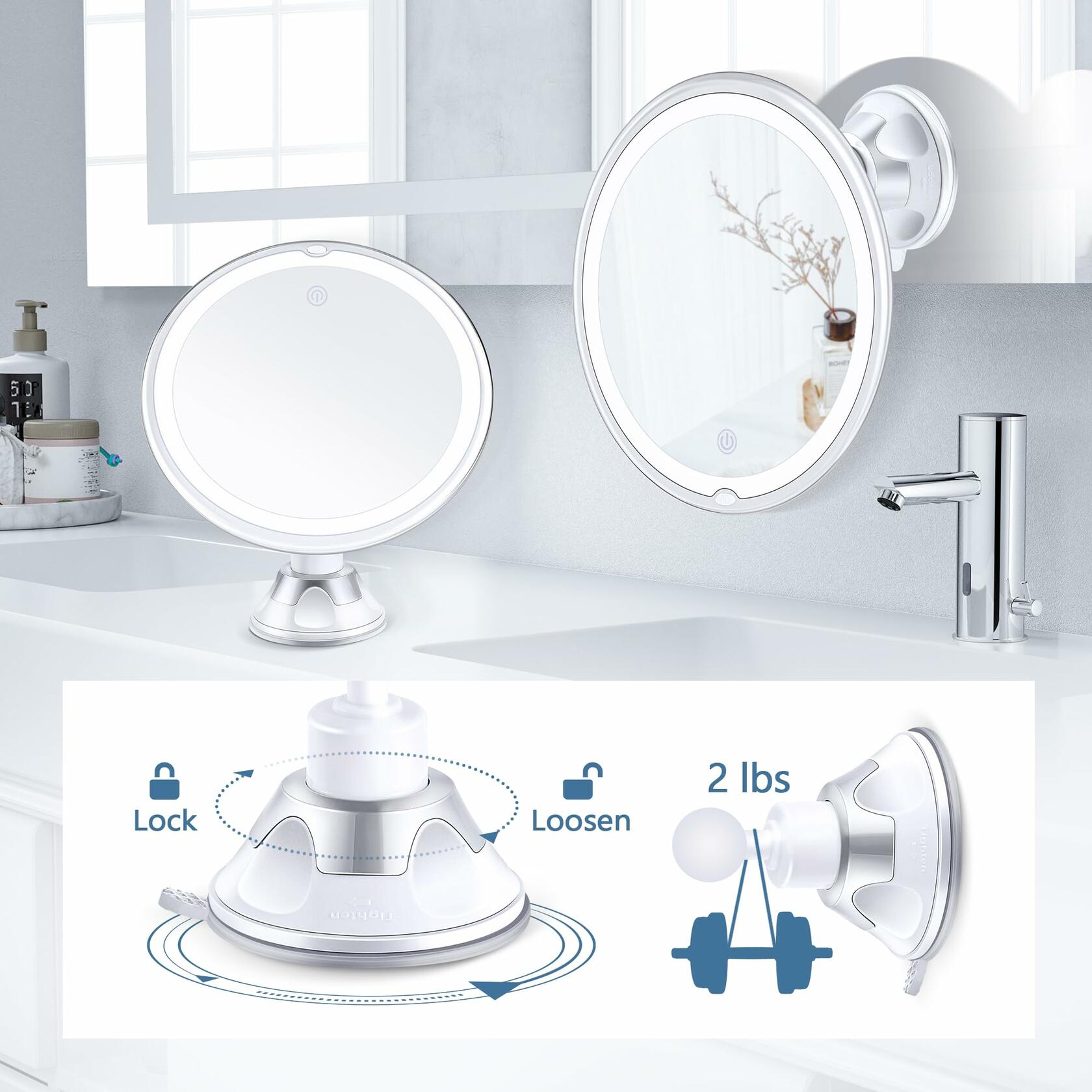 Magnifying Mirror with Light 30X, Lighted Makeup Mirror 30X for Precision