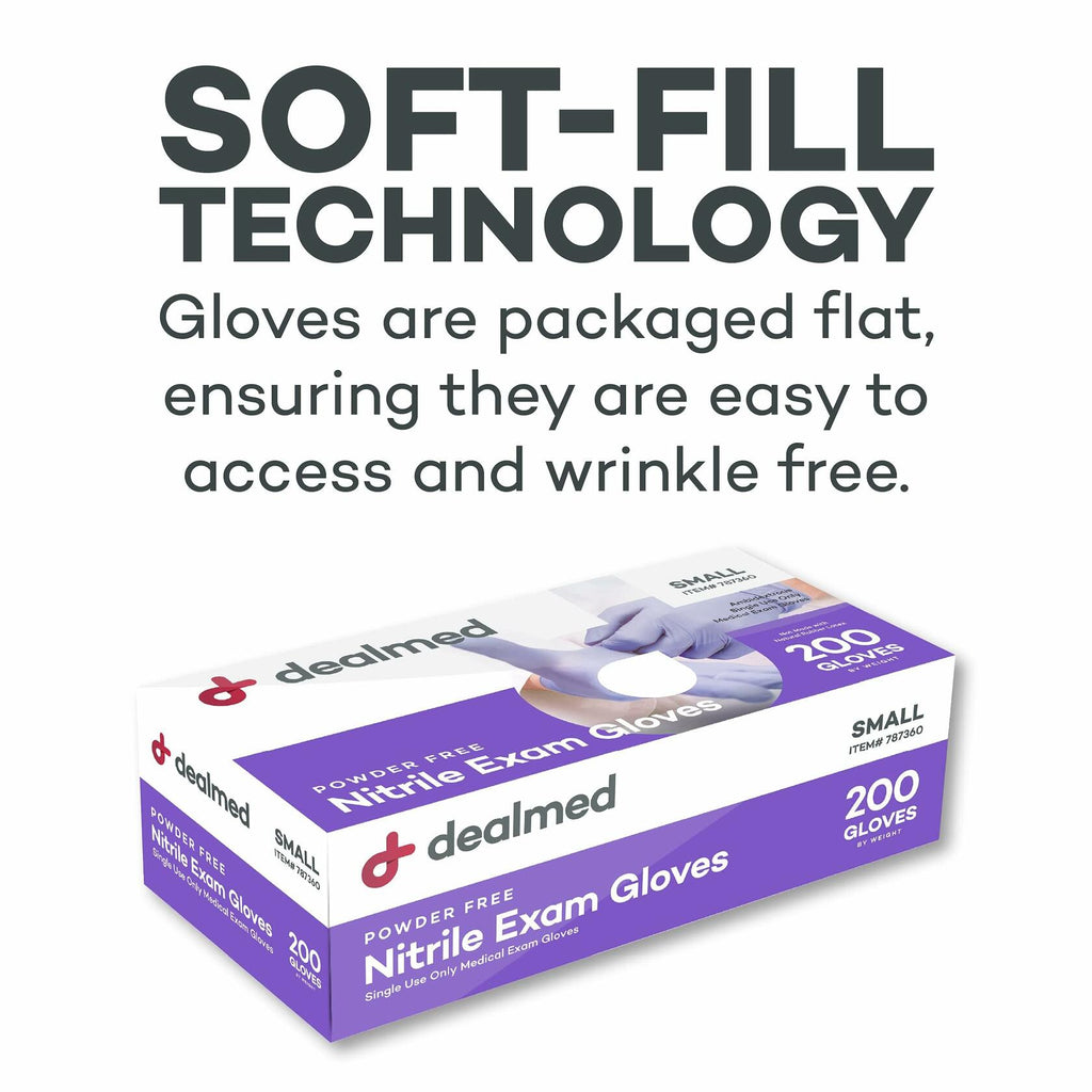 Dealmed Nitrile Exam Gloves Small 200 Count - Disposable, Latex-Free,